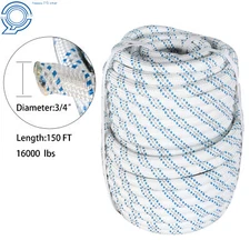 3/4" × 150' Pulling Rigging Line Double Braid Nylon Polyester Arborist Bull Rope