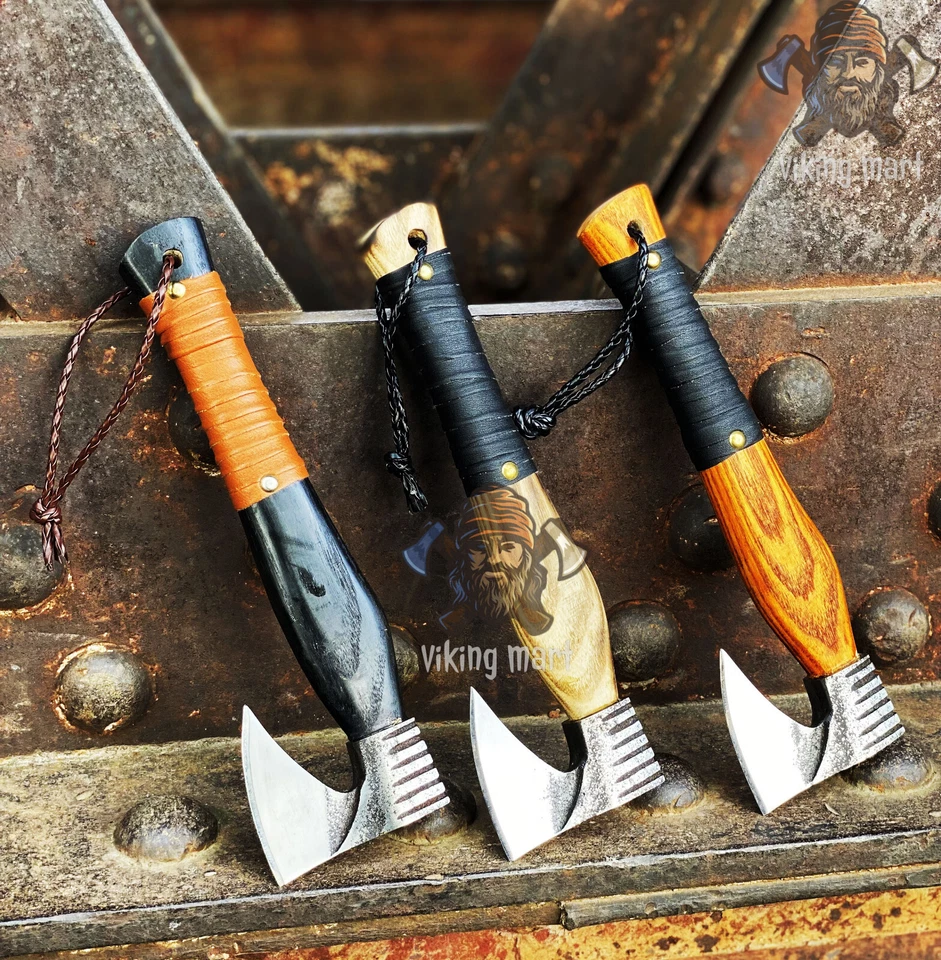 Paquete de 3 hachas vikingas hechas a mano personalizadas, hacha arrojadiza, hac - Imagen 2 de 3