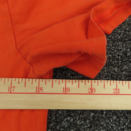 Adidas Shirt Youth Large Orange Center Logo Short Sleeve Breathable Gym Boys - Picture 3 of 7
