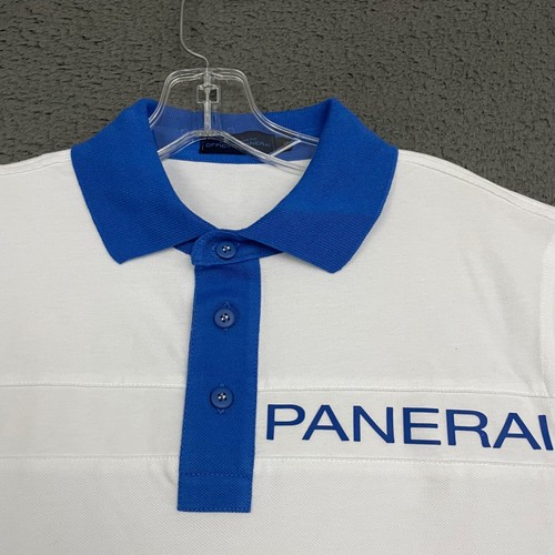 Panerai Polo Shirt Mens Small White Cotton Knit Preppy Casual Dad - Picture 4 of 8