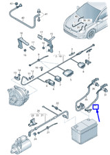 Câble de batterie négatif VOLKSWAGEN PASSAT B8 3G 5Q0971235A