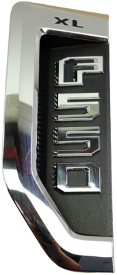 17-22 F550 XL Front Fender Emblem HC3B55000A73 Driver Vent Super Duty Nameplate