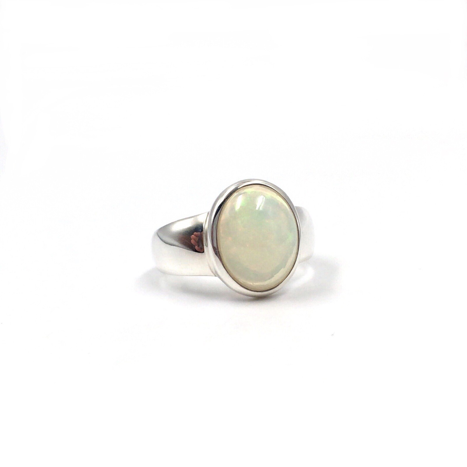 Solid 925 Silver Ring Opal 3.5ct Solid Band Ring … - image 9