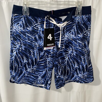 Fourlaps Board Shorts Men s Size 30 Miami Beach Navy Blue NWT $78