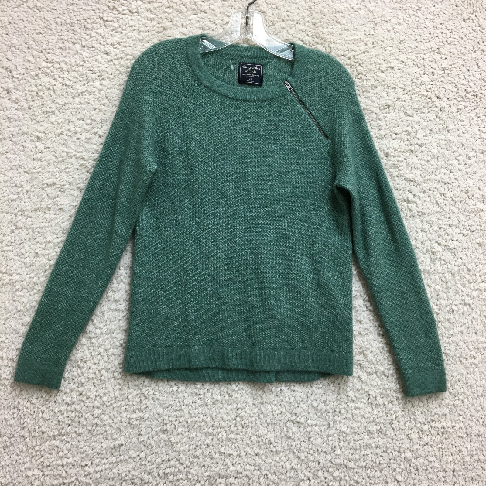 Abercrombie Fitch Sweater Extra Small Adult Green Acrylic Pullover Womens XS