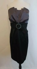 Trixxi 22 Prom Dress Gray Black Strapless zip knee length beaded clasp used
