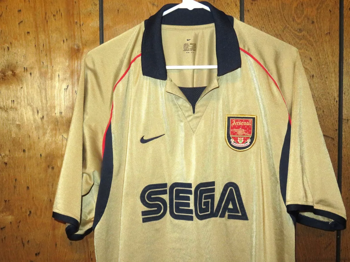 Excellent Nike Authentic Original 2001 2002 Arsenal Gold Away Kit Excellent Nike Authentic Original 2001 2002 Arsenal Gold Away Kit