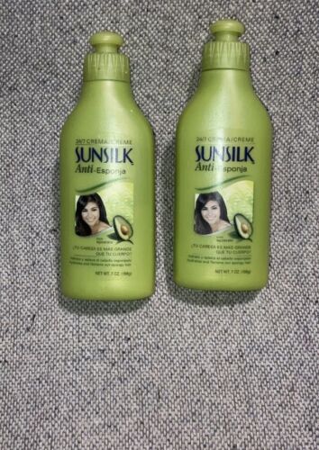 2 pack Sunsilk Calms & Tames Curly Spongy Hair Anti Frizz Avocado Cream 7oz new