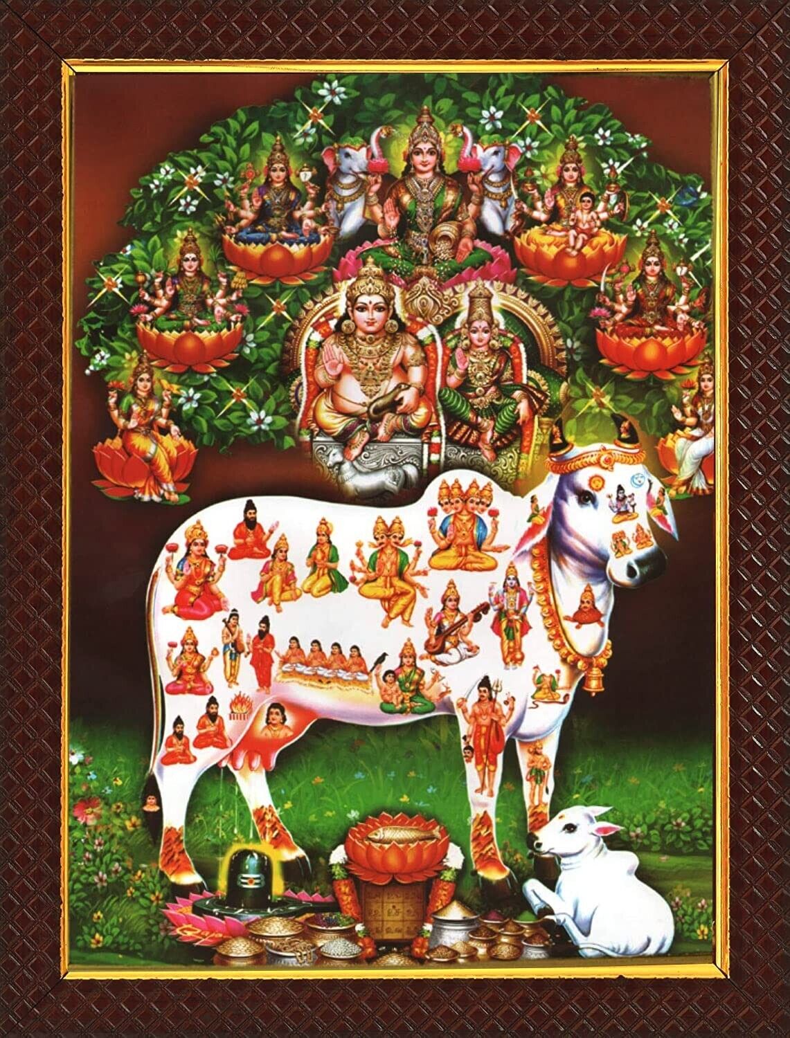 God Sri Gau Matha Kuberan Astha Lakshmi Photo Frame Kuber Bhagwan ...