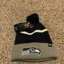 Seattle Seahawks 47 Brand Knit Hat NWT Gray/ Navy Blue Men’s OSFA