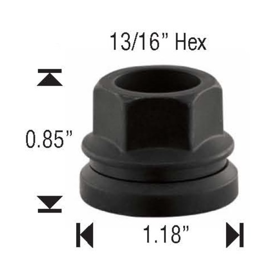 32x PCS 14x2 Black Swivel Flange Flat Steel Lug Nuts OEM Factory Style