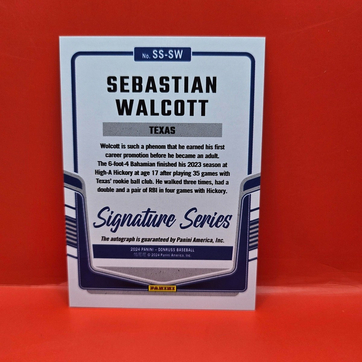 2024 PANINI DONRUSS #SSSW SEBASTIAN WALCOTT SIGNATURE SERIES HOLO 