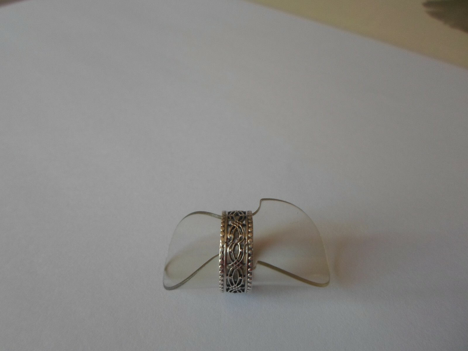 solid silver ring, openwork oval ring, size 52 - image 3