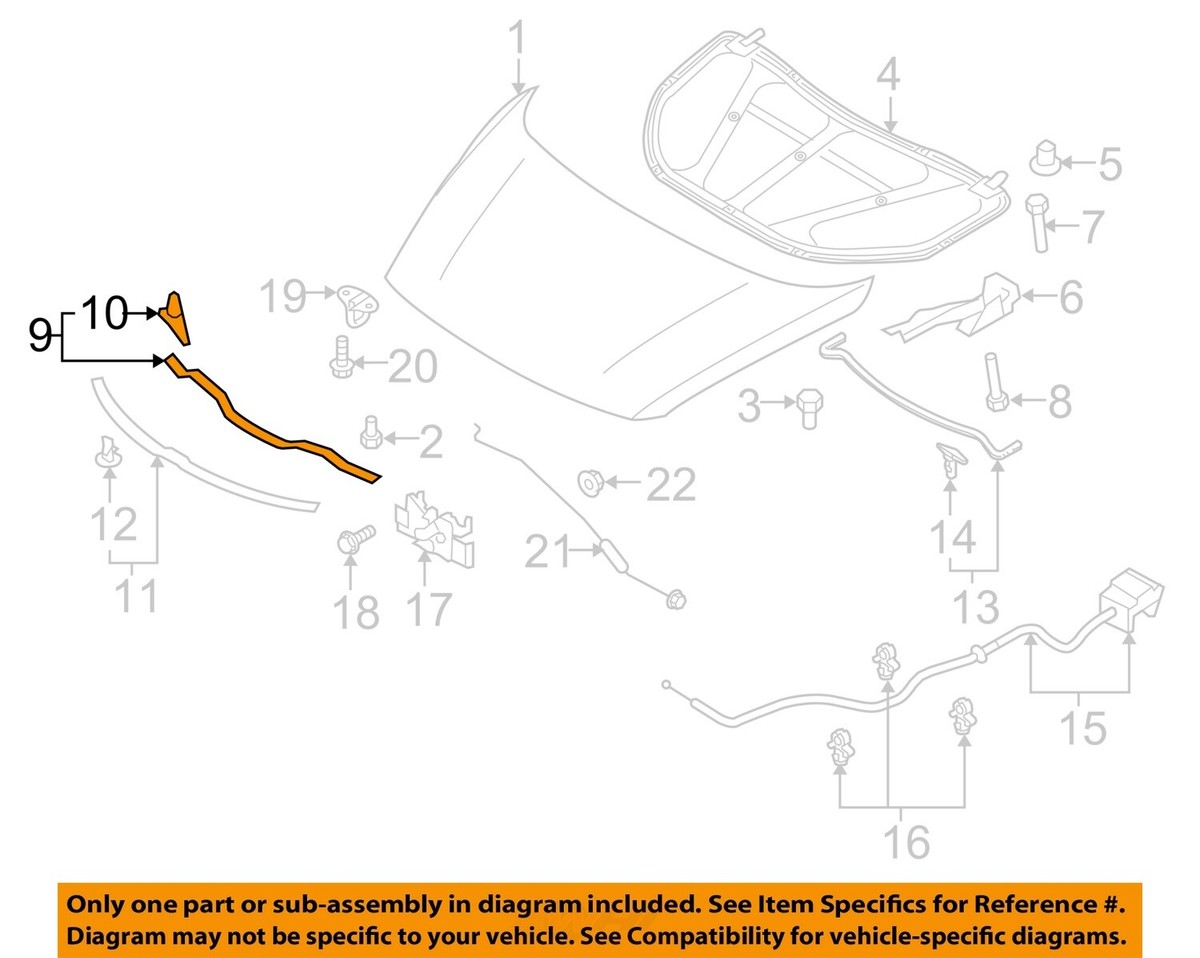 MAZDA OEM 16-18 CX-9 Hood-Front Seal Gasket TK4856750 | eBay