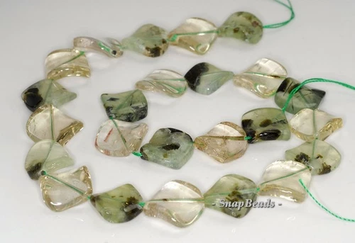 18MM PREHNITE GEMSTONE TWIST DIAMOND LOOSE BEADS 7inch - Imagen 1 de 3