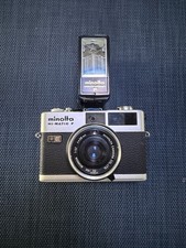 Minolta Hi-Matic F Silver 35mm Rangefinder Camera Rokkor 38mm f/2.7  Flash