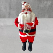 Vintage Japan Felt RUBBER Christmas Santa Claus Figure 12  