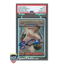 1993 Finest Refractor #65 Ben McDonald PSA 9 Auto 10 signed autograph pop 1