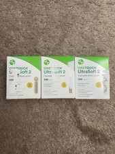 one touch ultra soft lancets 100 Count Set Of 3 New In Box exp 2027-2030 