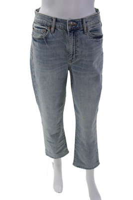 Daze Womens High Rise Light Wash Straight Leg Jeans Blue Size 27