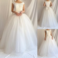 Vintage Wedding Dresses Sleeveless White with Bow 1950s 60s Bridal Ball Gowns