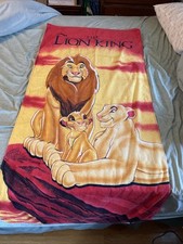 Vintage Disney 1990's Franco Beach Towel The Lion King Simba Mufasa 56x27
