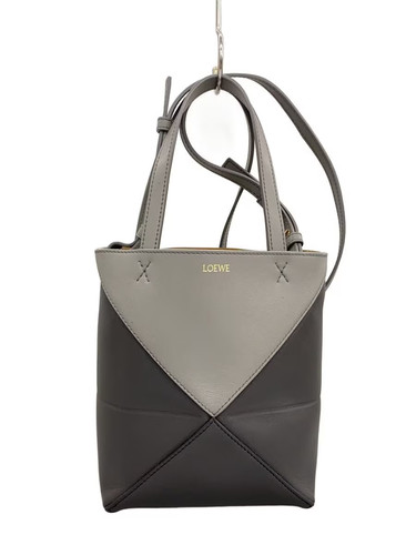 Loewe Puzzle Fold Tote Mini Leather GRY Unisex Bag #SSB1741