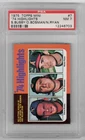 1975 Topps Mini Baseball #7 '74 Highlights Busby Bosman Nolan Ryan PSA 7