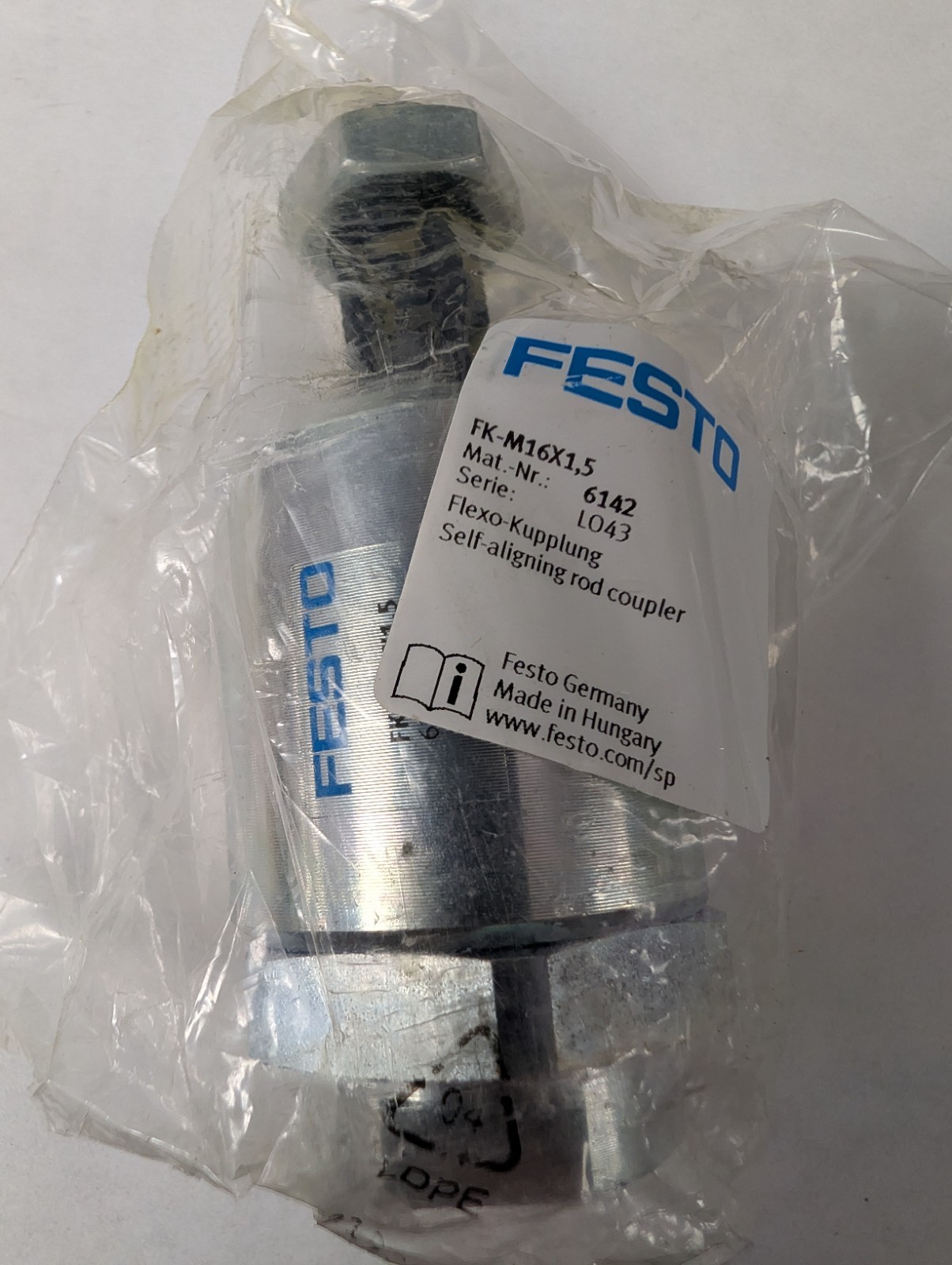 Festo FK-M16X1.5, Self Aligning Rod Coupler, New