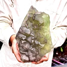 5.25LB Natural green cubic fluorite quartz crystal mineral specimen