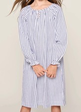 NWT Petite Plume Girls Twill Delphine Nightgown French Navy Ticking Size 6