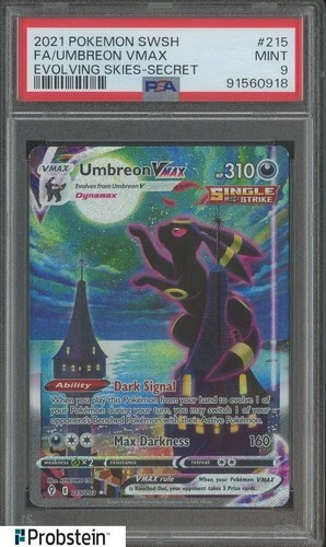 2021 Pokemon SWSH Evolving Skies Secret #215 FA Umbreon VMax PSA 9 MINT