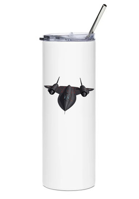 Lockheed SR-71 Blackbird Stainless Steel Water Tumbler with straw - 20oz.