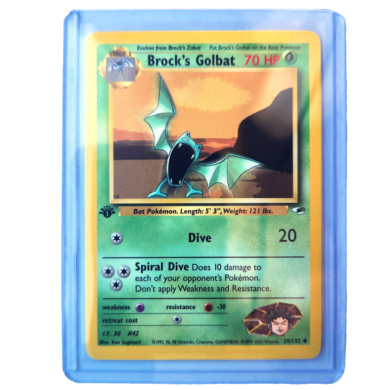 Brock's Golbat 39/132 Pokemon TCG 1st Edition Gym Heroes NM Vintage 2000 Card