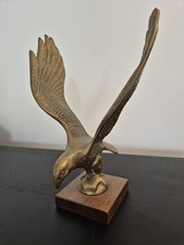 Kunstwerk Skulptur Adler Eagle Startposition  Messing Brass massive Ausf&uuml;hrung