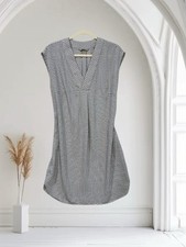 H&M Blue Geo Print Sleeveless Shirt Dress Size 4 Lightweight Classic Chic