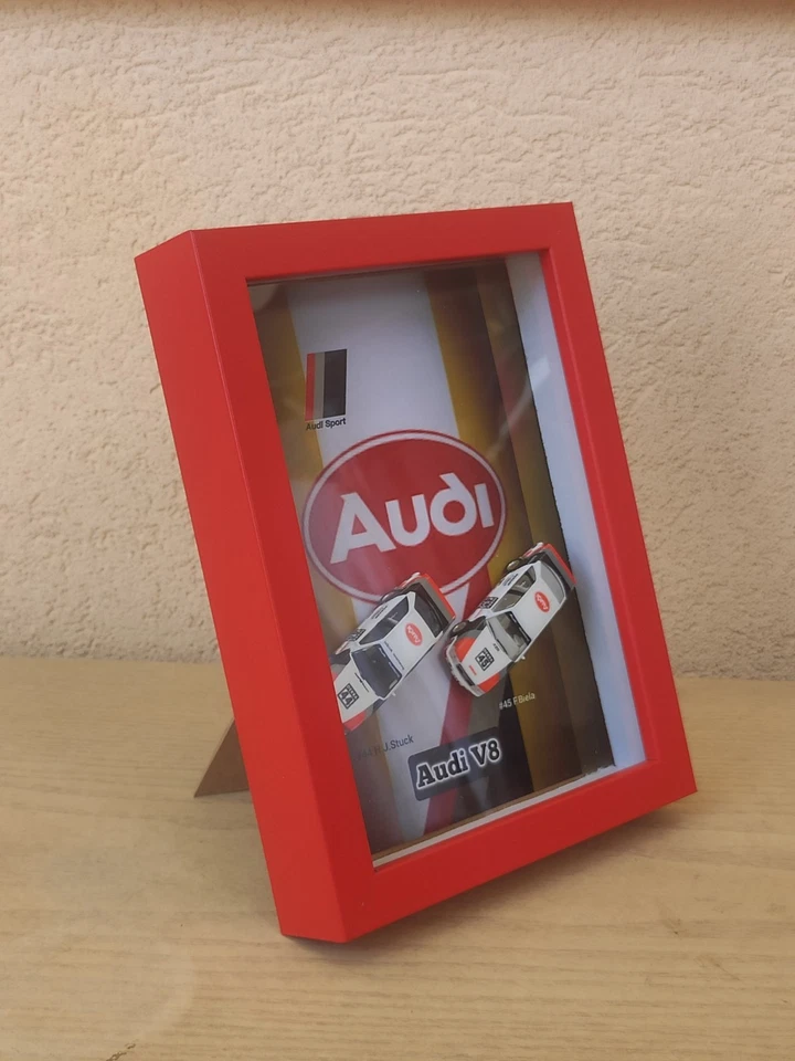 Audi V8 DTM 1990 H.J.Stuck,F.Biela Quadro 3D Modellino 1/87 Herpa - Immagine 2 di 4