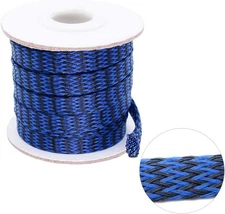 Black-Blue PET Expandable Sleeving Cord Protector Wire Loom Tubing Black-blue 
