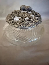 Vintage 1992  Kitty Rawcliffe Glass Potpourri Jar PC2992