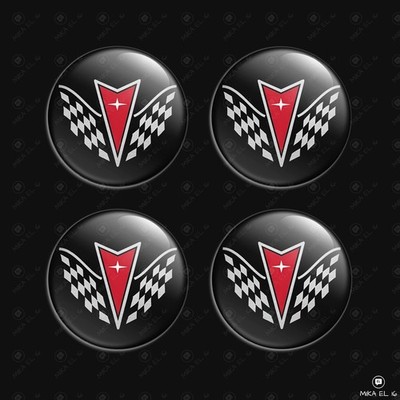 Pontiac Wheel Center Cap Decals 4pcs 3D Domed Resin Sticker Emblems