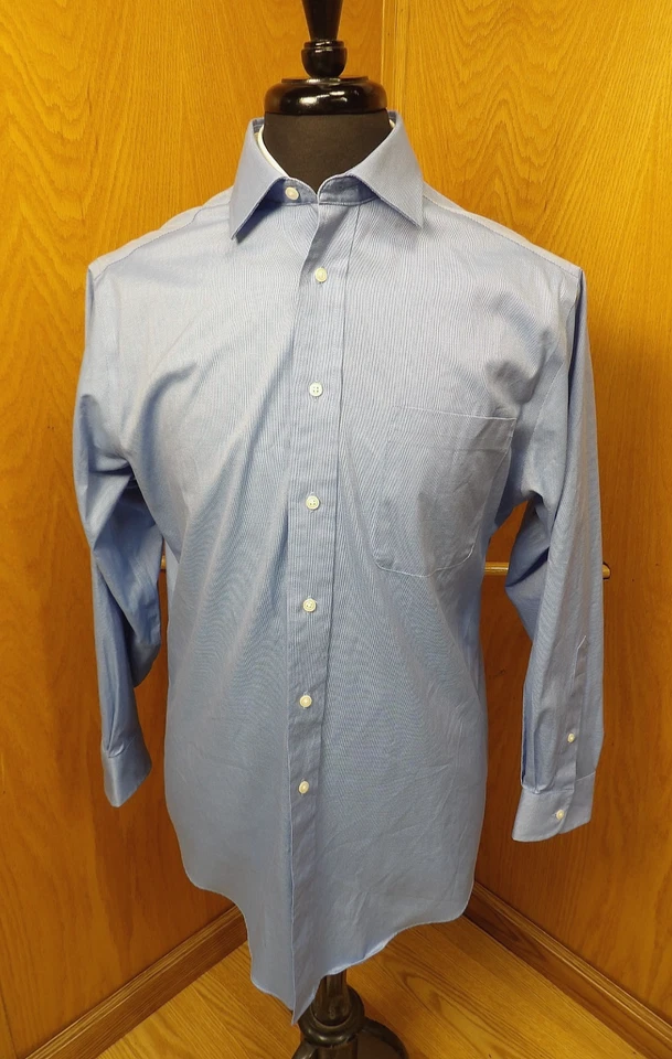 Jos A Bank Mens shirt 16.5/33 NON Iron Cotton Blue  Poly NWOT MS-31 - Image 2 of 3