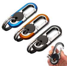 Men  s Car Key Chain 3PCS Stainless Steel Double Ring Personalized Keychain