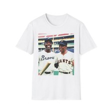 Hank Aaron Wilie Mays Photo Art Baseball Team T Shirt, Unisex Tee Sports  