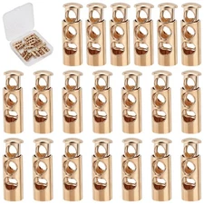 20Pack Metal Toggle Spring Stop Single Hole String Cord Locks for Bags Clothings