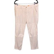 Anthropologie Pilcro And The Letterpress Chino Pants 31 White Boho Hyphen Eyelet