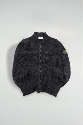 Second Hand Stone Island Knit Zip Jacket Black | 2000s Technical Knitwear