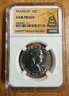 1961 50c Gem Proof Franklin Silver Half Dollar - Don't Tread On Me Series