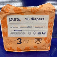 Size 3 Eco-Friendly Diapers 9-20 lbs Totally Chlorine Free - 26 Ct