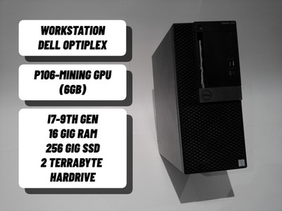 Custom Dell Workstation(i7-9th)(16GB)(1tb+250gig)(MiningGTX1060 6GB)(Windows 11)