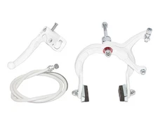 Retro Old School BMX Front Brake & Lever w Brake Cable Freestyle Bikelife White